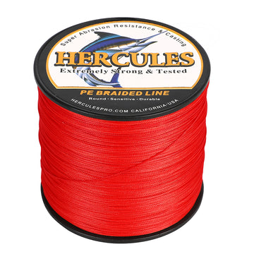 HERCULES 300M 328Yds Red 10lb-420lb PE Braid Fishing Line 12 Strands HERCULES
